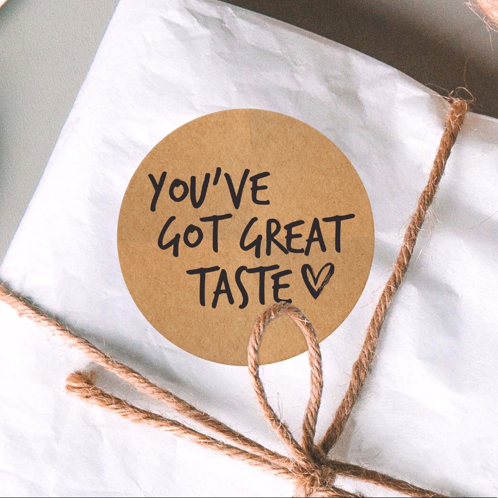 You’ve Got Great Taste Round Kraft Stickers - Picture 1 of 3
